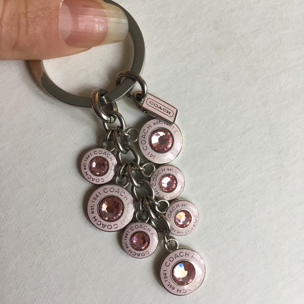 Coach Keychain w/Pink Crystals